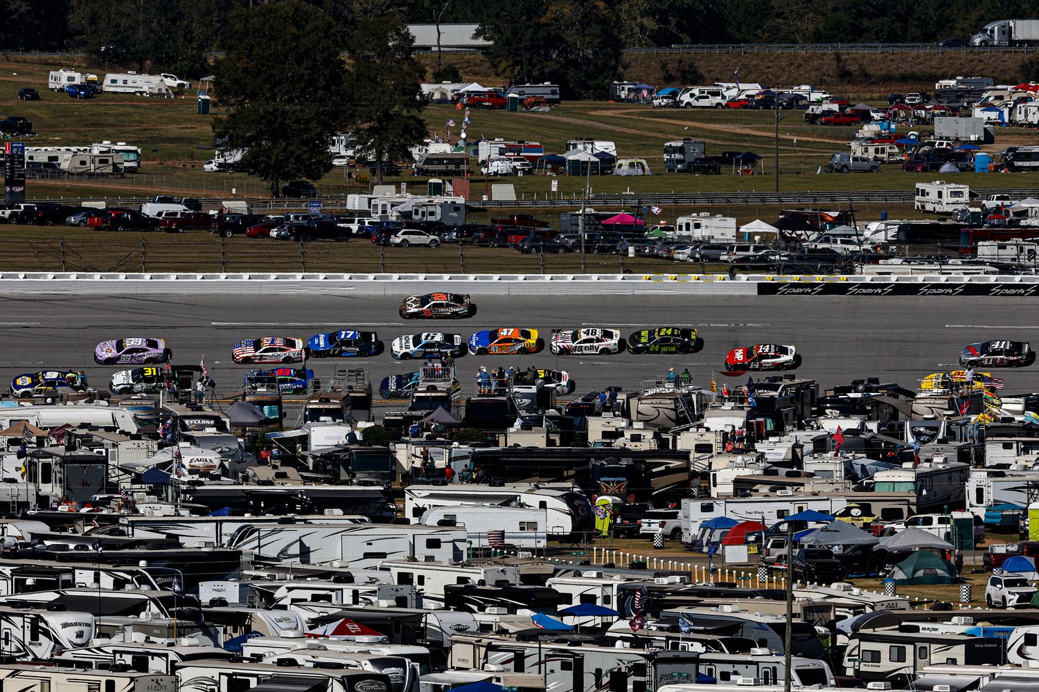There is going to be a lot of action both on the track and in the campgrounds at Talladega on Sunday. (Photo by Sean Gardner/Getty Images)